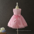 Summer frock designs pictures Baby girls one-piece party dresses Sleeveless Puffy Applique Pink Flower Shiny performance dress
